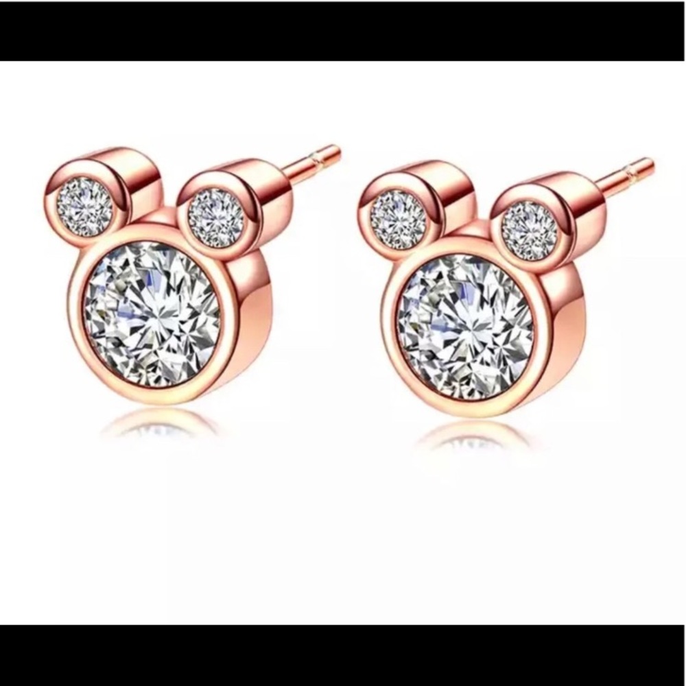 🚫SOLD🚫 Mickey Mouse  rose gold stud earrings